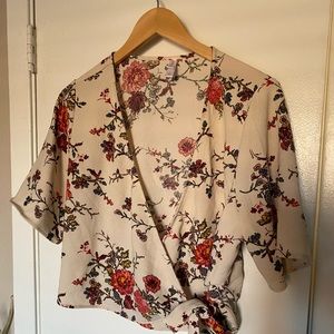 Xhilaration Crop Wrap Top Large